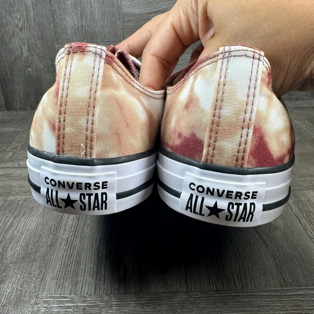 Converse Chuck Taylor All Star Mens 10.5 Tie Dye Orange Burgundy Canvas NEW
